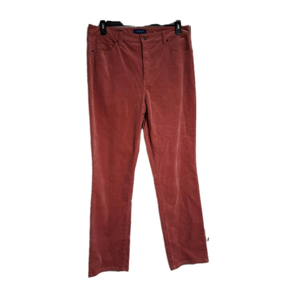 Women's Talbots High Waist Straight Leg Corduroy Pants Jeans Size 14